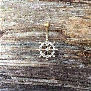 Gold Anchor Belly Button Navel Ring
